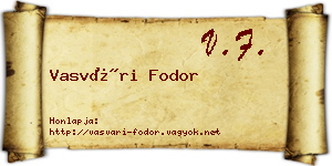 Vasvári Fodor névjegykártya